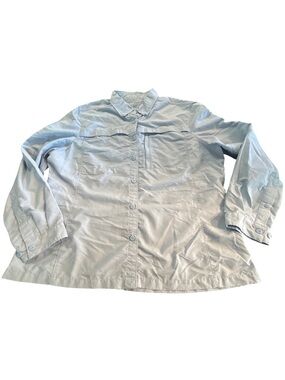 L.L. Bean Light Blue Women’s Tropicwear Shirt, Long Sleeve Size XL